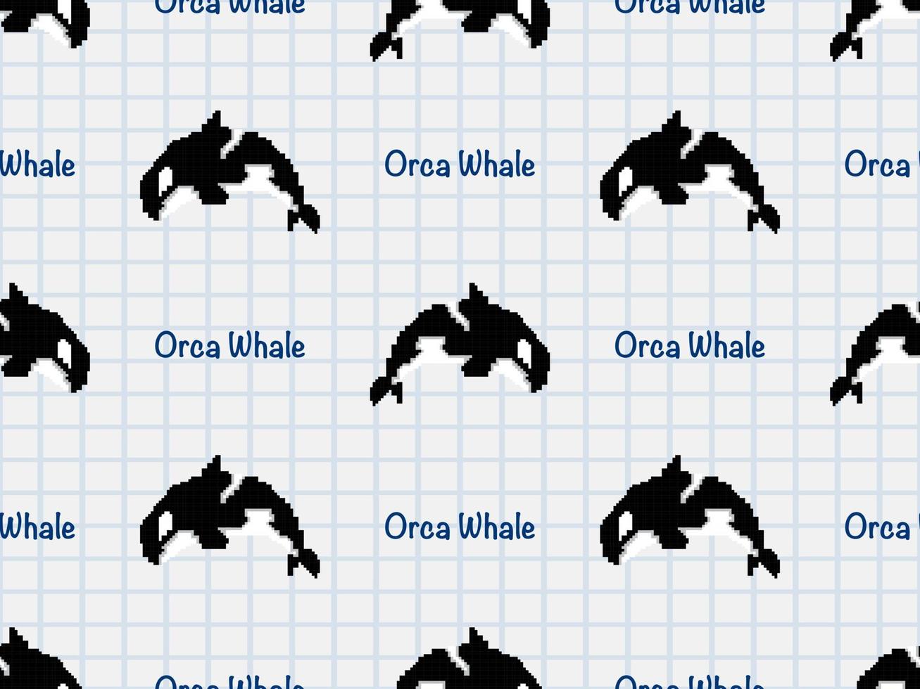 modèle sans couture de personnage de dessin animé de baleine sur fond blanc. style de pixels vecteur