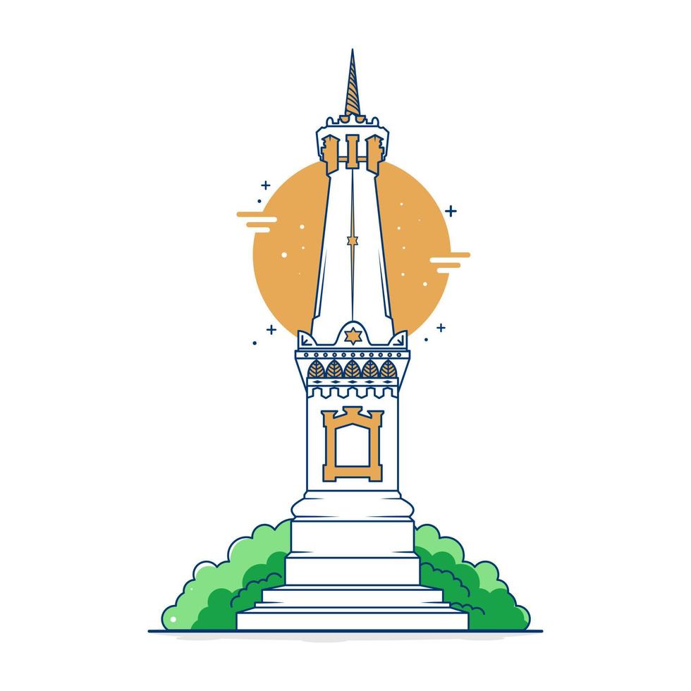 illustration vectorielle de tugu jogja vecteur