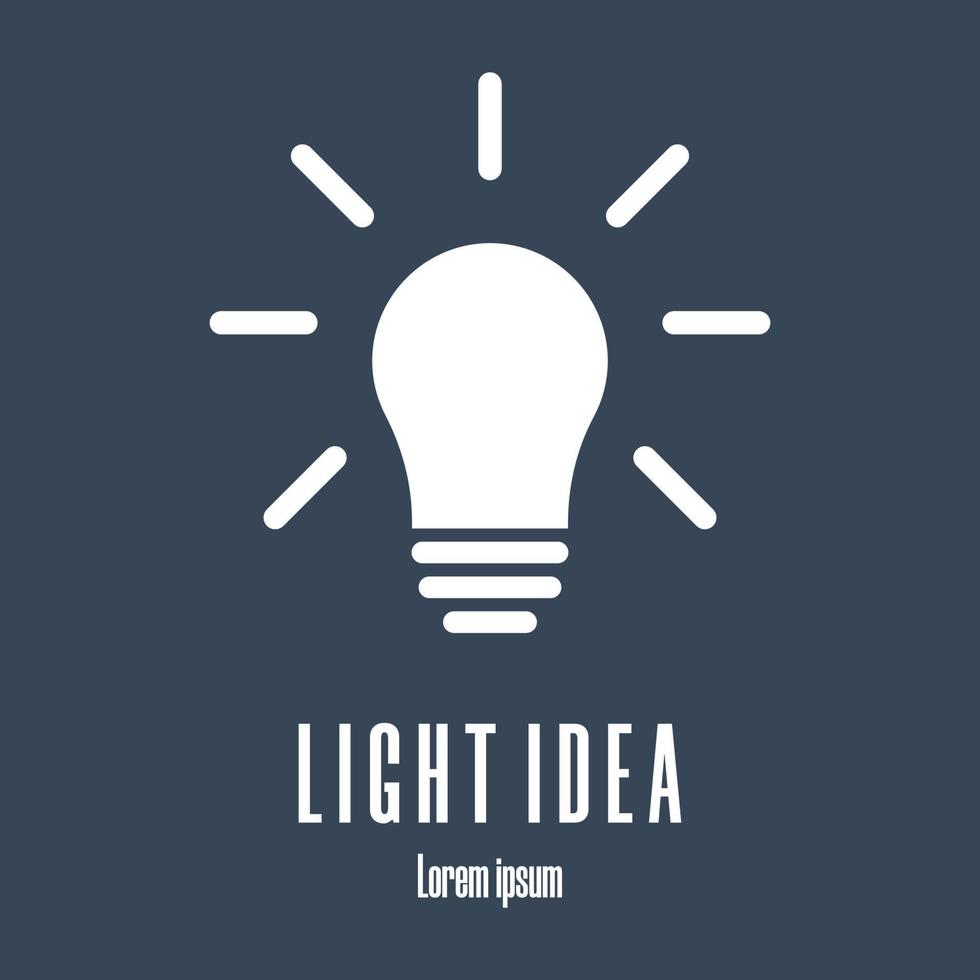 icône de silhouette d'ampoule. modèle de logo d'idée légère. illustration vectorielle propre et moderne. vecteur