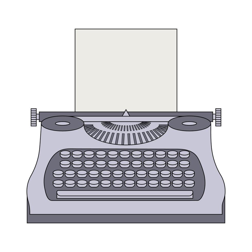 machine à écrire. matériel de journaliste. tehnologie vintage. clavier. équipement ancien. Vector illustration pour votre conception.