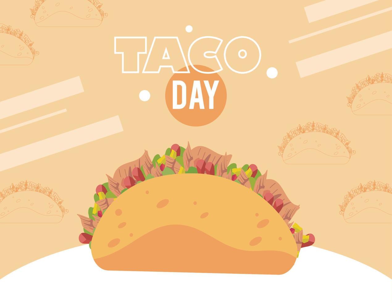 affiche de lettrage du jour des tacos vecteur