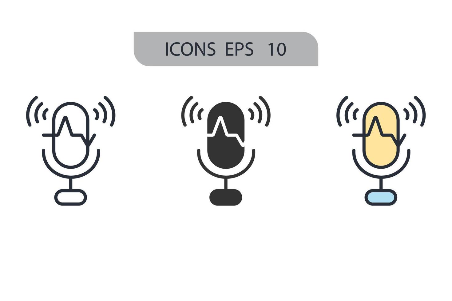 icônes de reconnaissance vocale symboles éléments vectoriels pour le web infographique vecteur