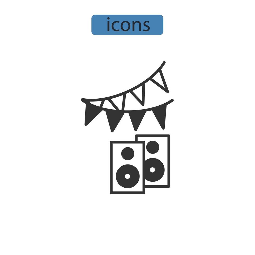 éléments de vecteur de symbole d'icônes de fête pour le web infographique