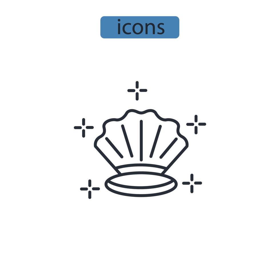 icônes de coquille symboles éléments vectoriels pour le web infographique vecteur