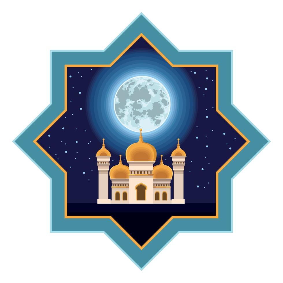 mosquée en étoile vecteur