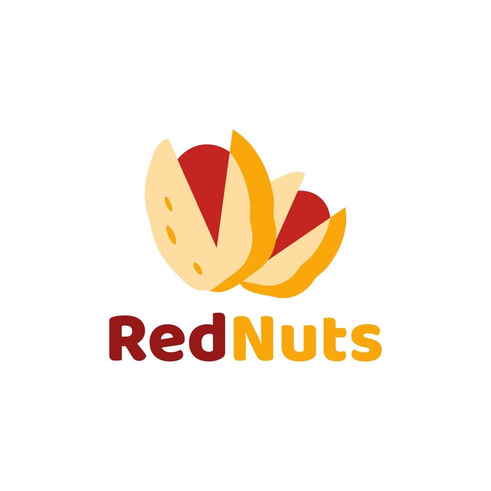 vecteur de conception d'icône de logo de noix rouges