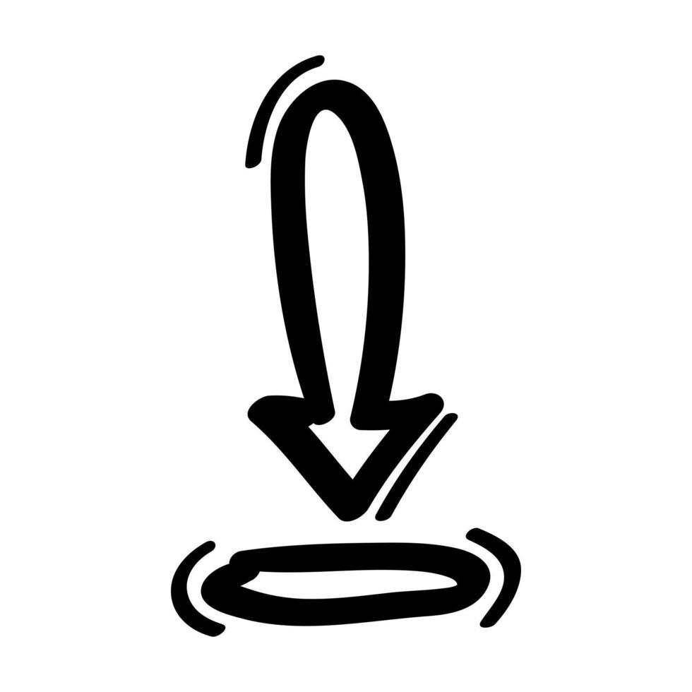 icône de téléchargement doodle dessiné à la main vecteur