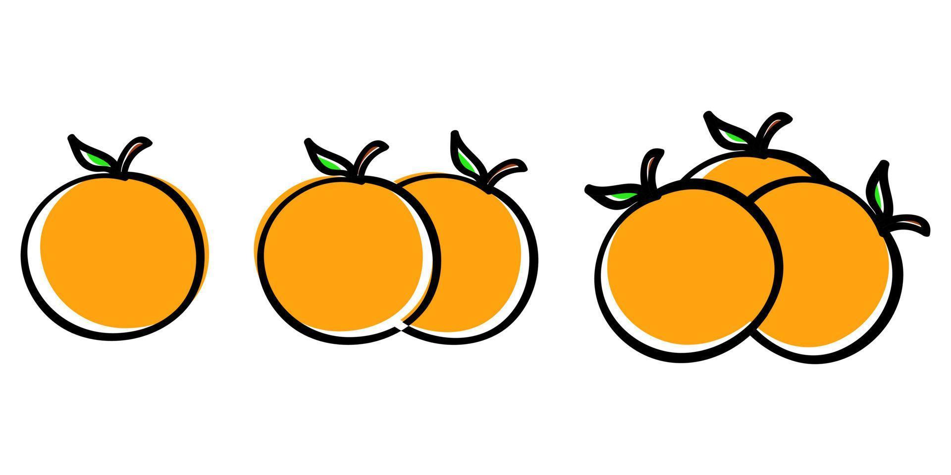 orange dessiné à la main dans un style doodle vecteur