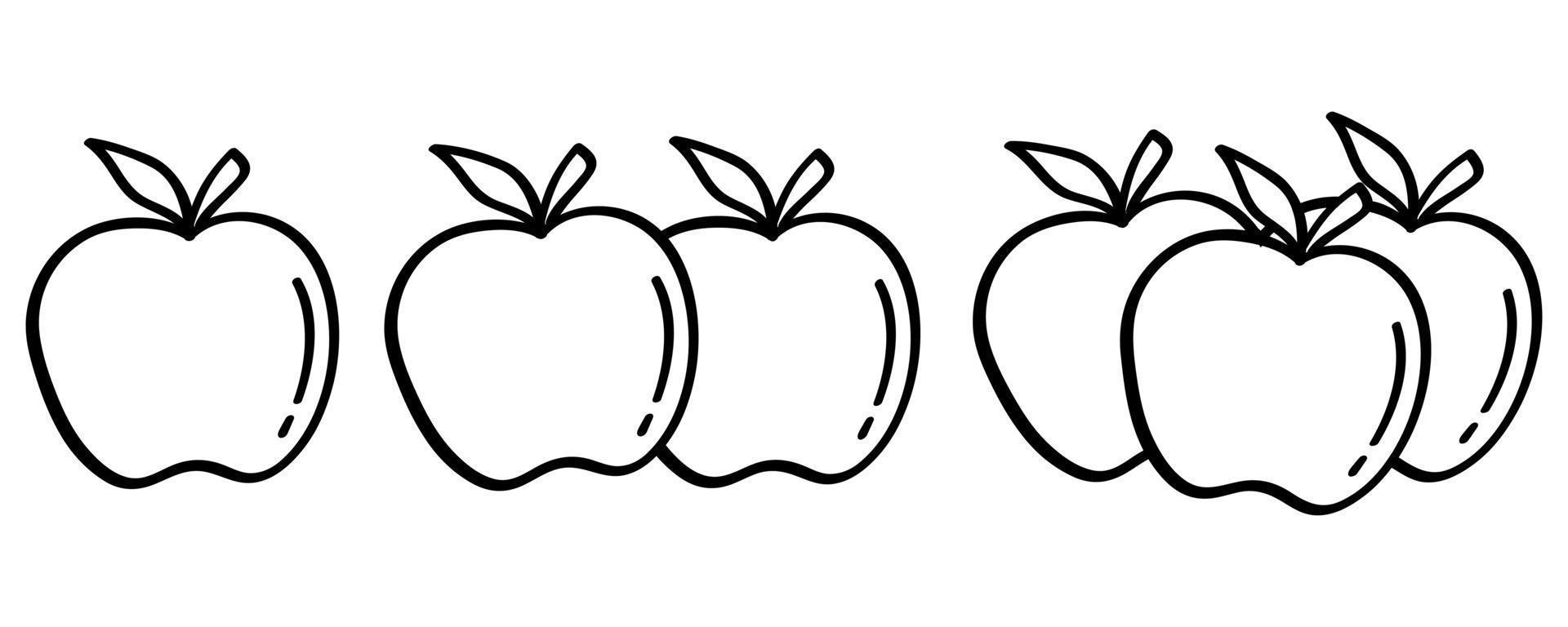 pomme dessinée à la main dans un style doodle vecteur