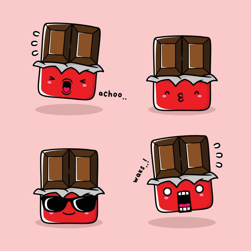 illustration vectorielle d'emoji au chocolat mignon vecteur