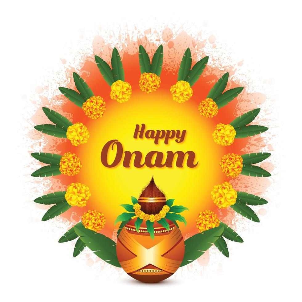 joyeux festival onam du sud de l'inde kerala sur fond d'illustration vecteur