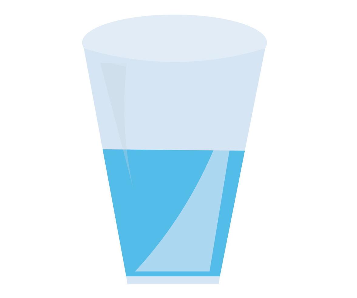 une illustration de dessin animé de vecteur d'un verre d'eau. symbole de boisson pour la conception de site Web, le logo, l'application, le modèle