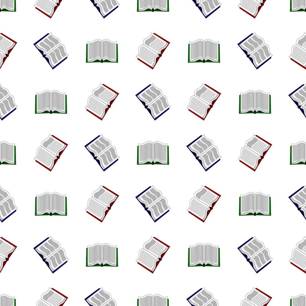 modèle sans couture avec différents livres sur fond blanc. illustration vectorielle. vecteur