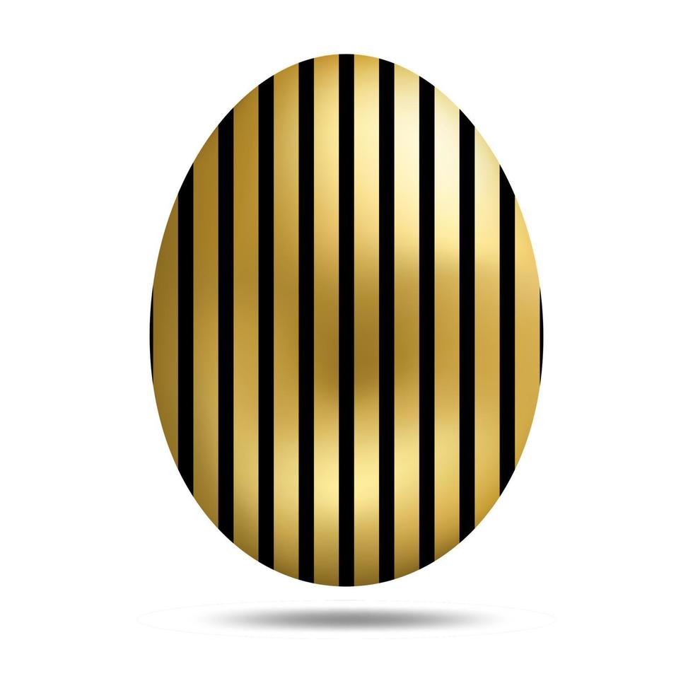 vecteur d'oeuf de pâques doré isolé sur fond blanc. oeuf coloré avec motif de points. style réaliste. pour les cartes de voeux, les invitations. illustration vectorielle pour votre conception, web.