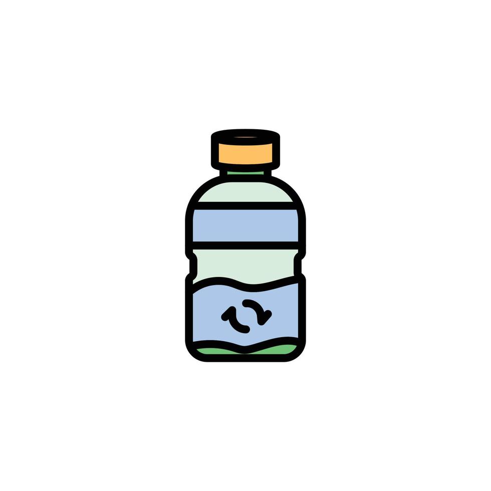 icône de bouteille en plastique dans la pollution de l'environnement, pour protéger la terre, réduire les déchets et la pollution des bouteilles en plastique. vecteur