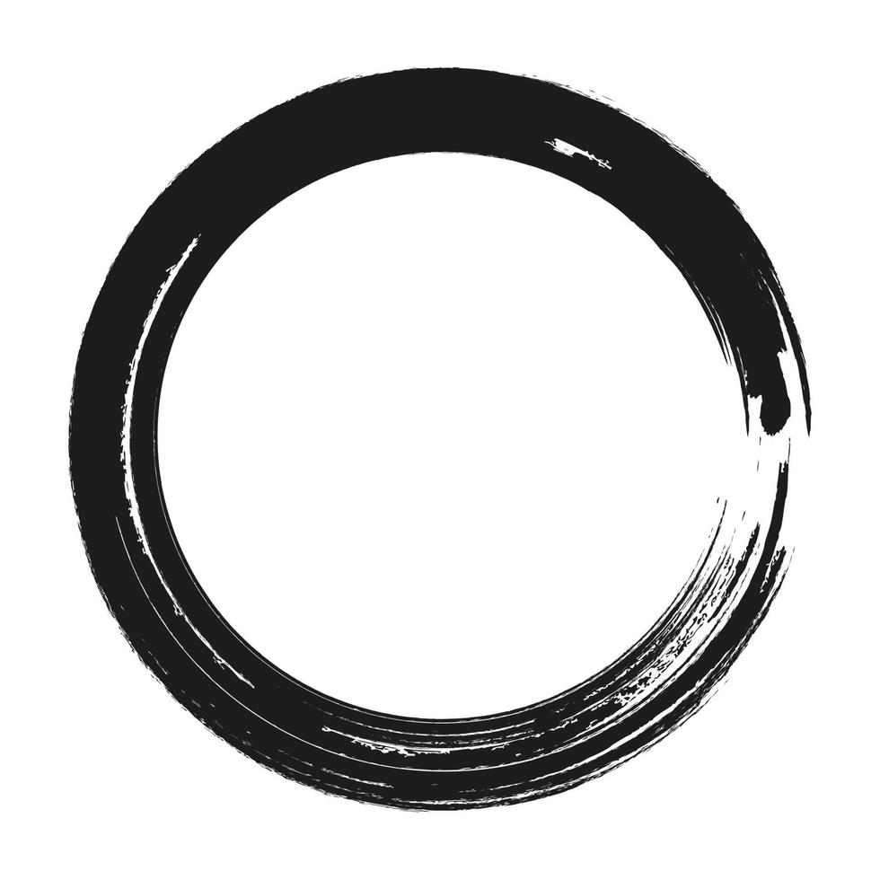 texture de pinceau cercle noir vecteur