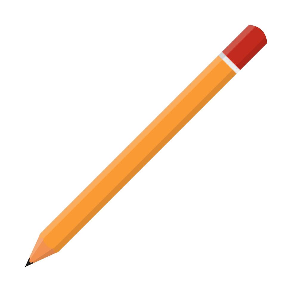 crayon jaune de dessin animé aiguisé isolé sur fond blanc. illustration vectorielle pour toute conception. vecteur