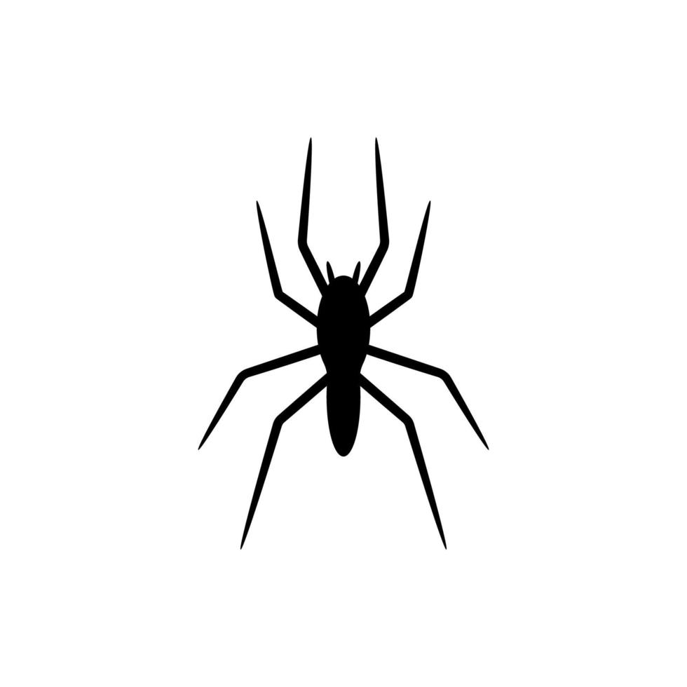 silhouette noire d'araignée isolée sur fond blanc. élément décoratif d'halloween. illustration vectorielle pour toute conception vecteur