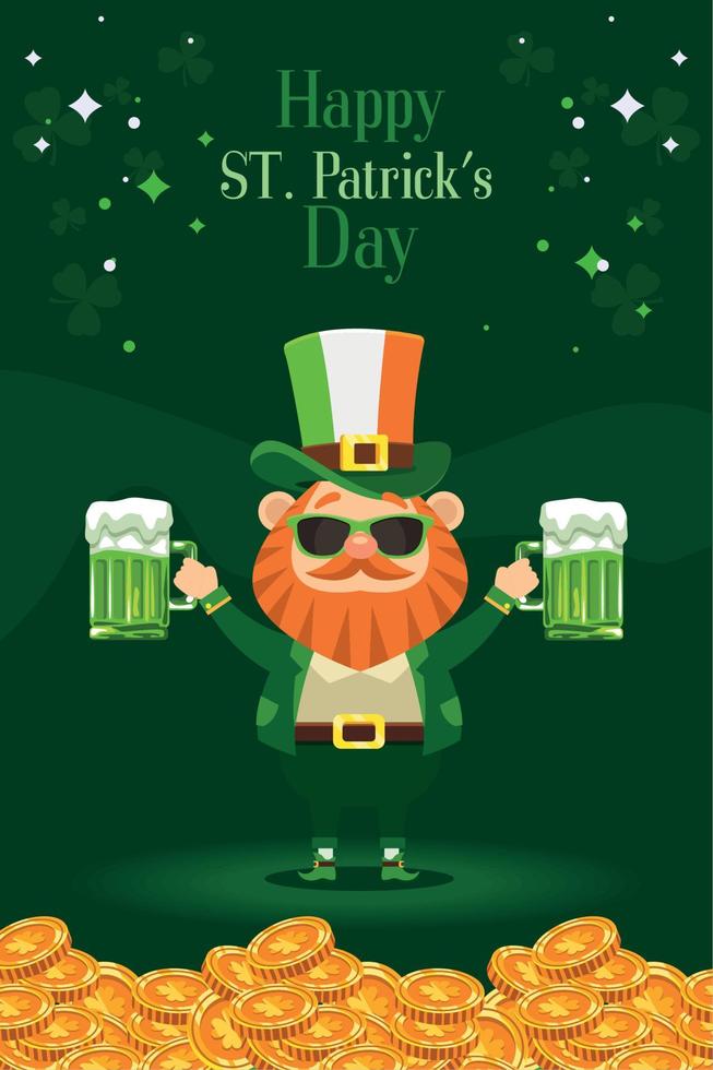 lutin de saint patrick ivre vecteur