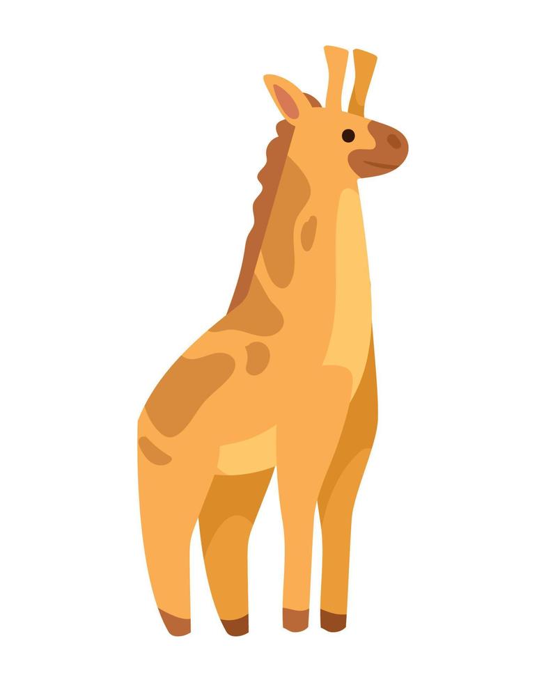 mignon girafe animal sauvage vecteur