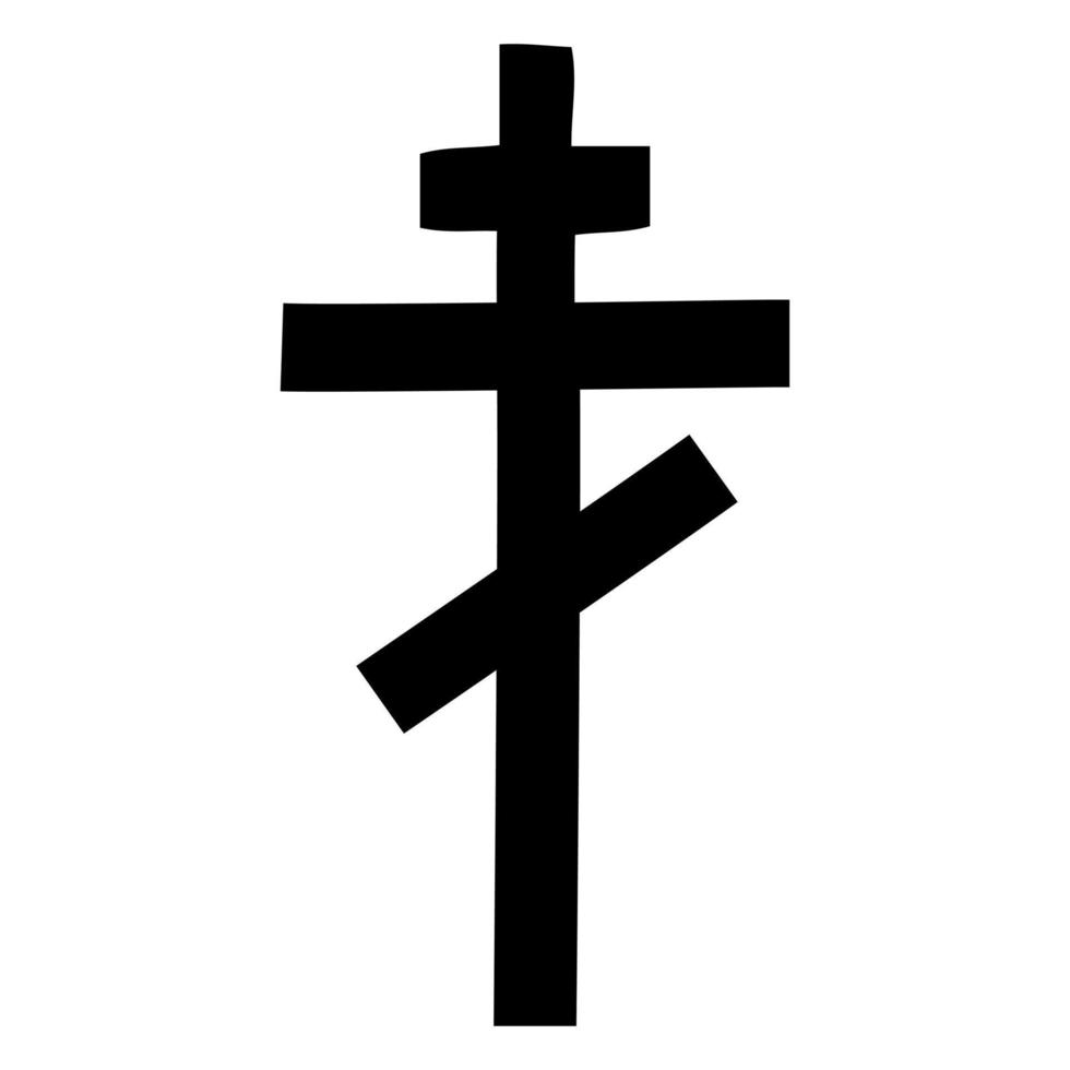 symbole de vecteur de croix chrétienne style plat et contour
