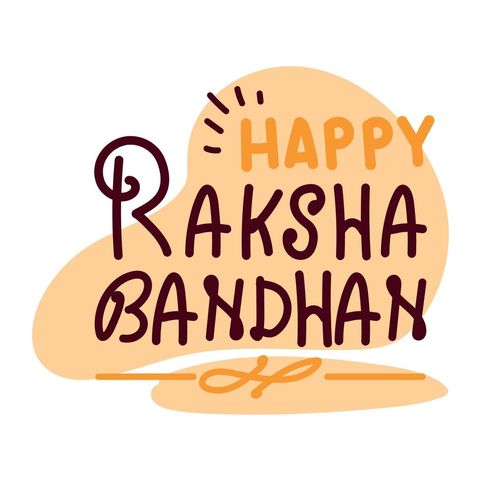 heureux lettrage de raksha bandhan vecteur