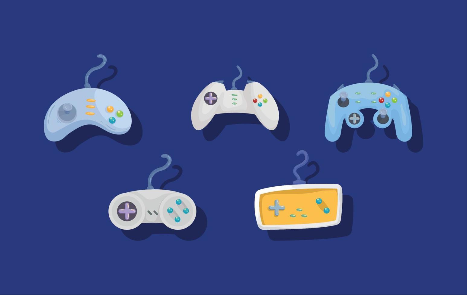 cinq icônes de jeux vidéo vecteur
