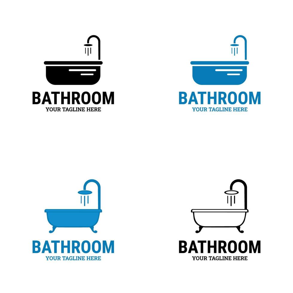 le logo de la salle de bain conçoit un service moderne et simple. adapté au logo de l'entreprise, à l'impression, au numérique, aux icônes, aux applications et à d'autres fins de matériel marketing. ensemble de logo de salle de bain vecteur