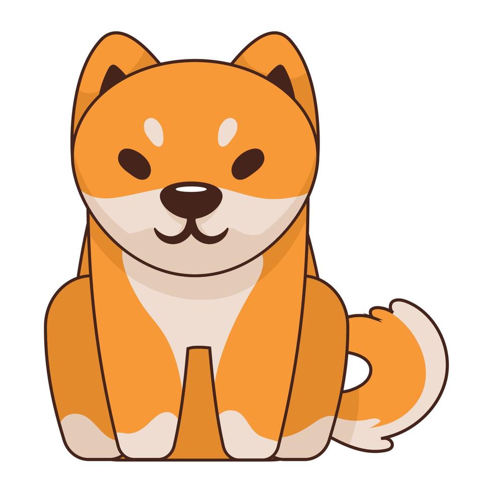 personnage assis shiba inu vecteur