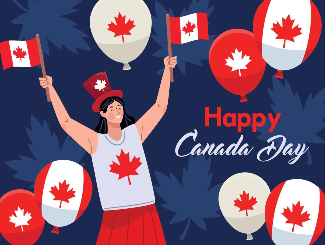 carte postale de lettrage de la fête du canada vecteur