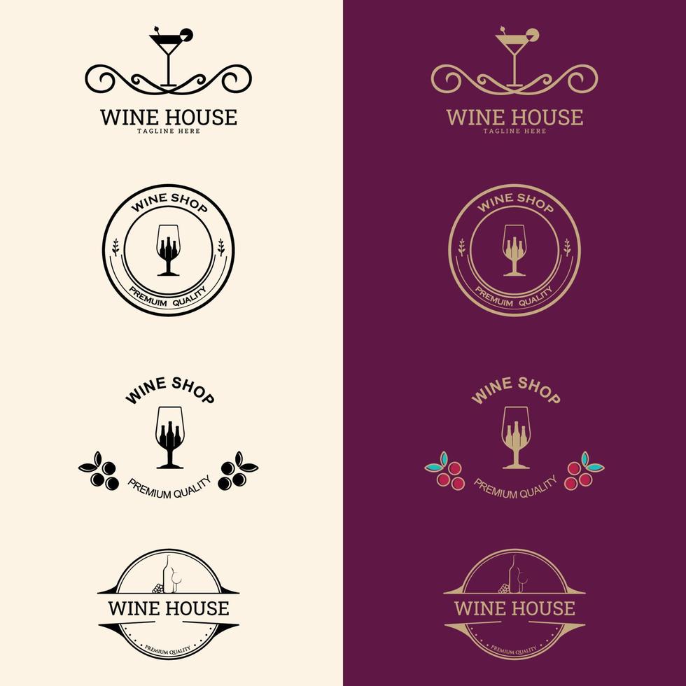 modèle de conception de logo de vin. icône vectorielle pour le menu du restaurant. vecteur