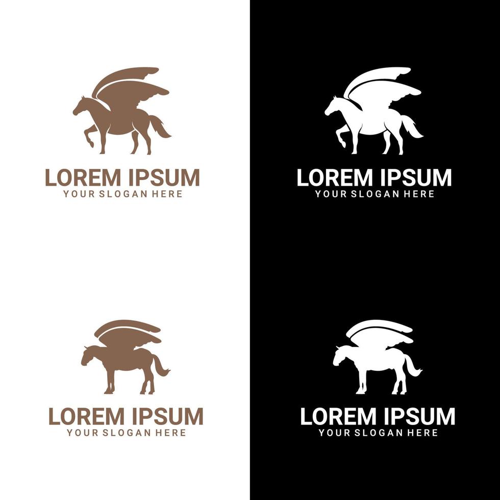 logo de licorne, logo de cheval, modèle de logo vectoriel. . adapté au logo de l'entreprise, à l'impression, au numérique, aux icônes, aux applications et à d'autres fins de matériel marketing. jeu de logo de cheval. vecteur
