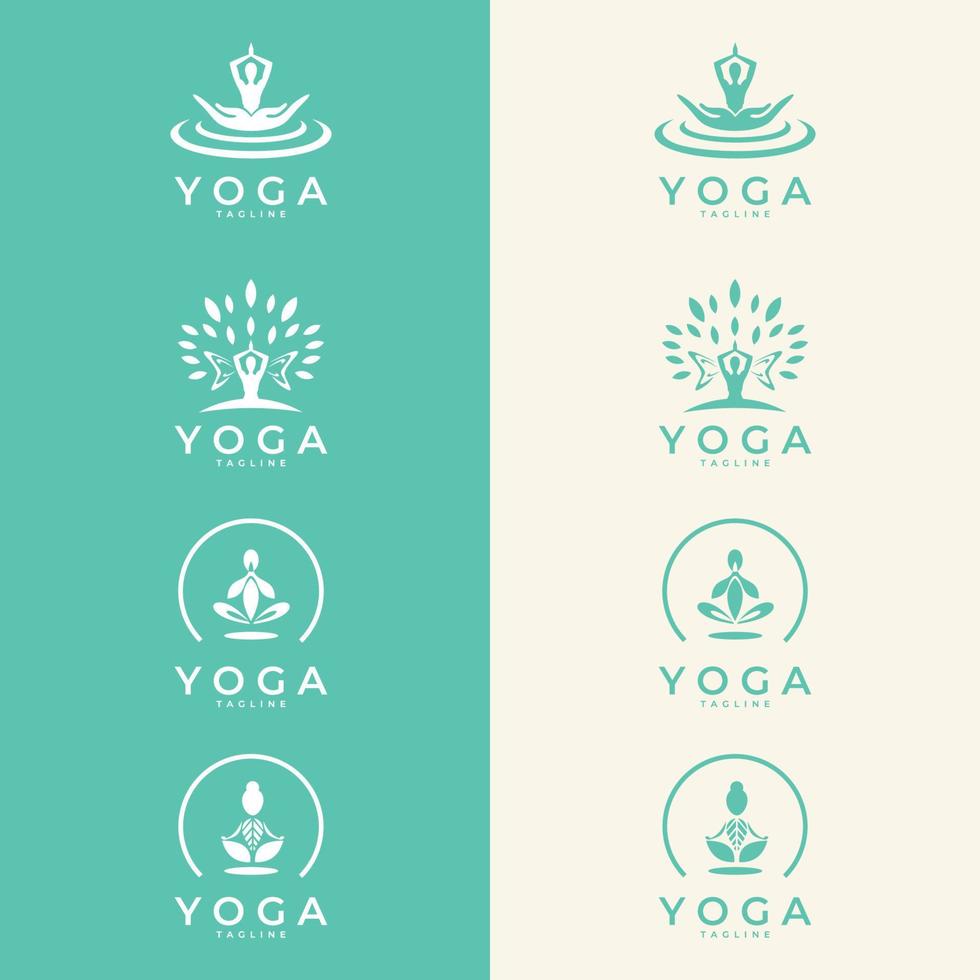 ensemble d'icônes et de symboles pour le centre de spa ou le studio de yoga. symbole de méditation. signe d'équilibre d'harmonie zen. illustration vectorielle. vecteur