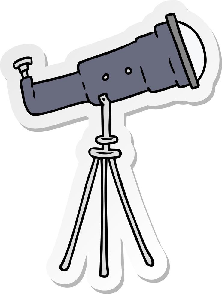 autocollant dessin animé doodle d'un grand télescope vecteur