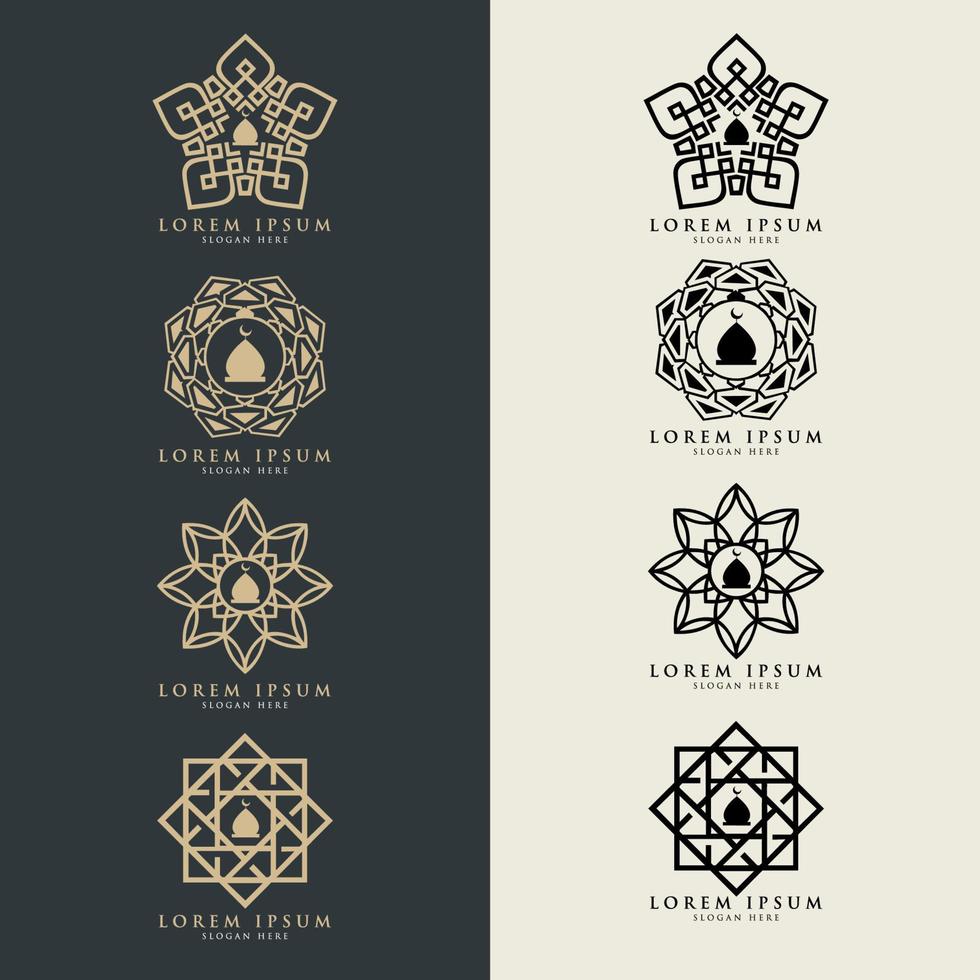 logo de la mosquée. modèle de conception d'icône de mosquée vecteur