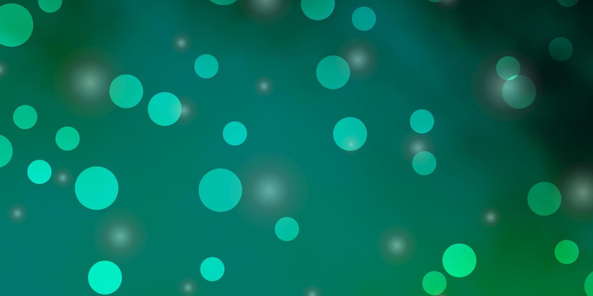 modèle vectoriel vert clair avec des cercles, des étoiles.