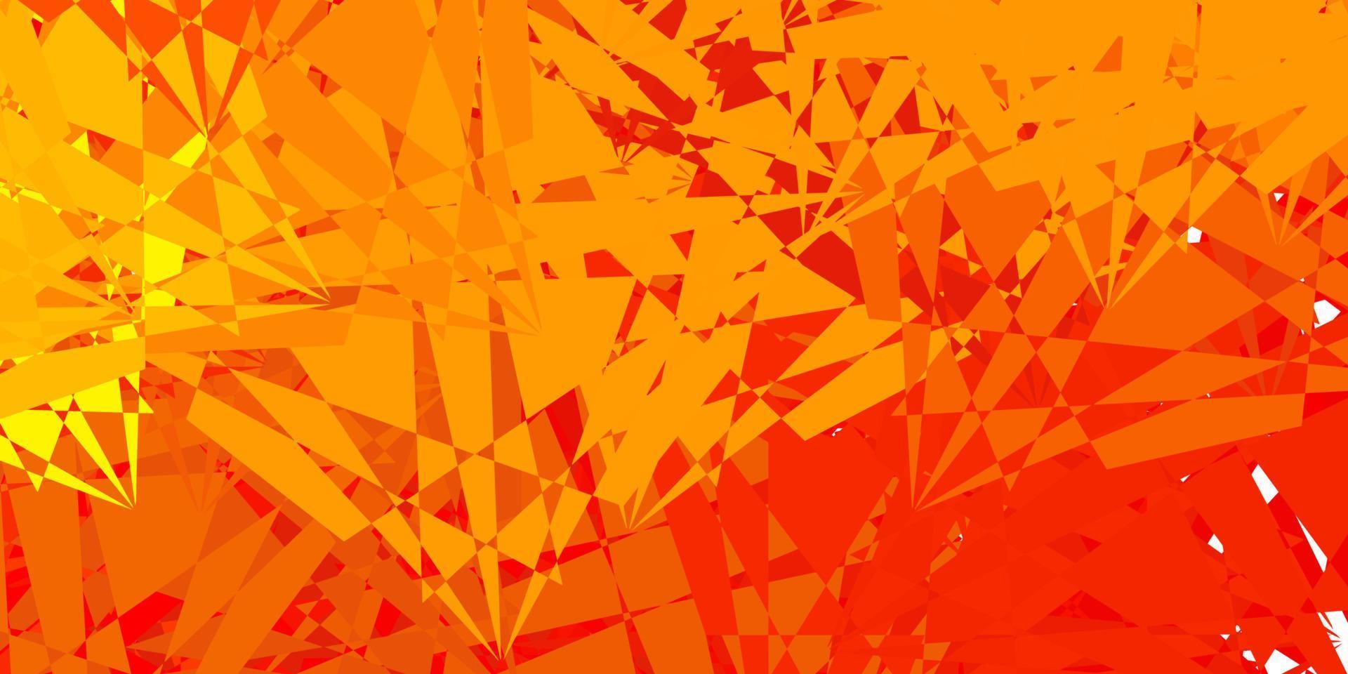 texture de vecteur rouge et jaune clair avec des triangles aléatoires.