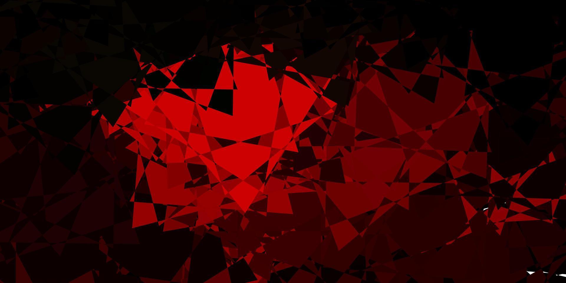 texture de vecteur rouge foncé avec des triangles aléatoires.