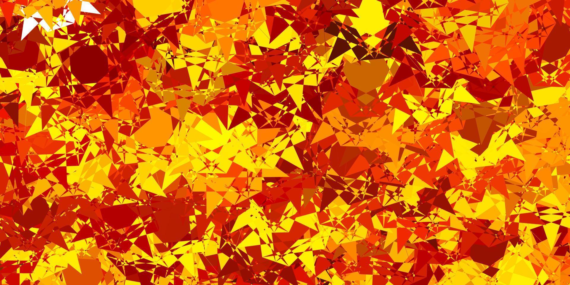 texture de vecteur orange clair avec des triangles aléatoires.