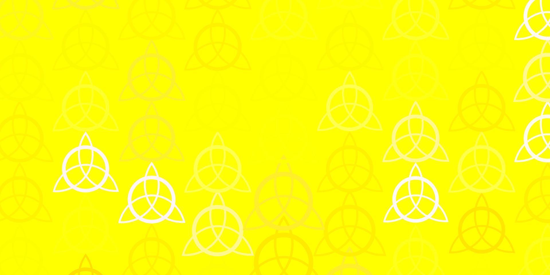 toile de fond de vecteur rose clair, jaune avec des symboles mystérieux.