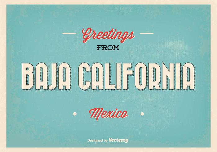 Baja californie mexico greeting illustration vecteur