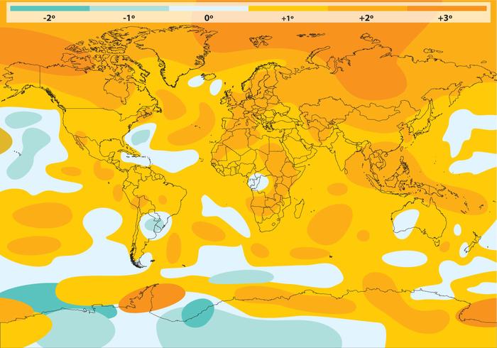 Carte vectorielle du réchauffement climatique vecteur
