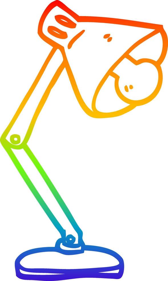 arc en ciel gradient ligne dessin dessin animé lampe de bureau vecteur