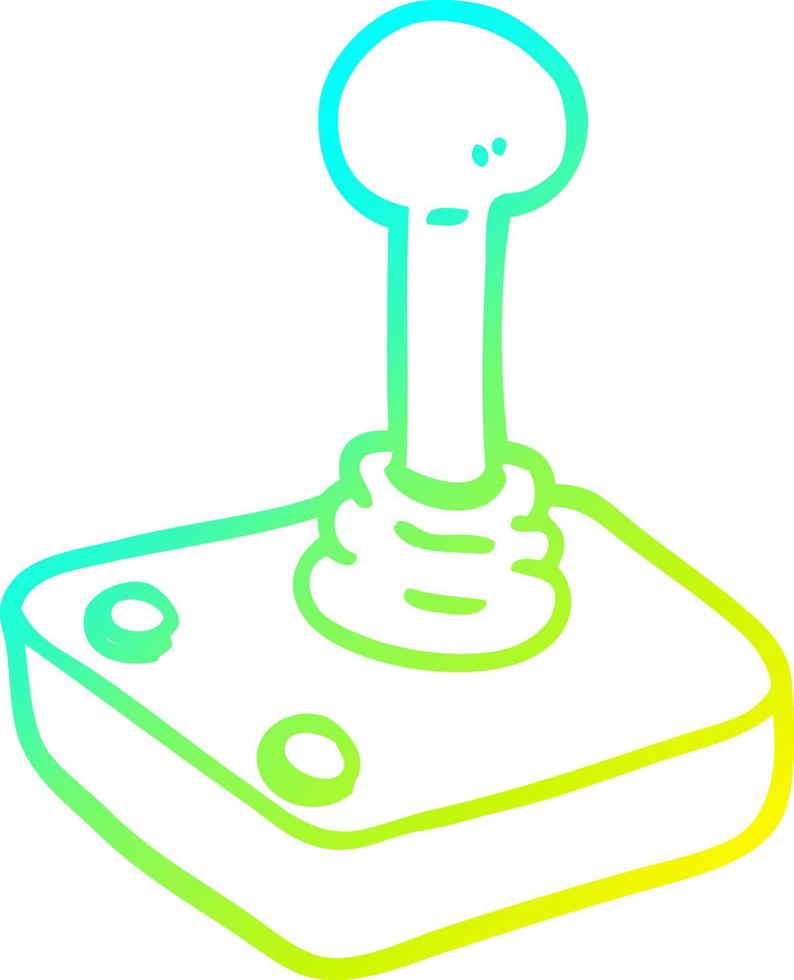 joystick de dessin animé de dessin de ligne de gradient froid vecteur