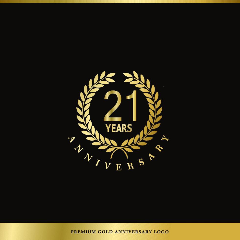 logo de luxe anniversaire 21 ans utilisé pour l'hôtel, le spa, le restaurant, le vip, la mode et l'identité de la marque premium. vecteur