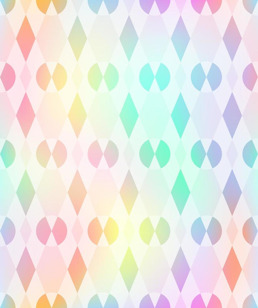 vecteur transparente motif géométrique holographique ou irisé dans des couleurs pastel. rose, bleu, menthe et violet.