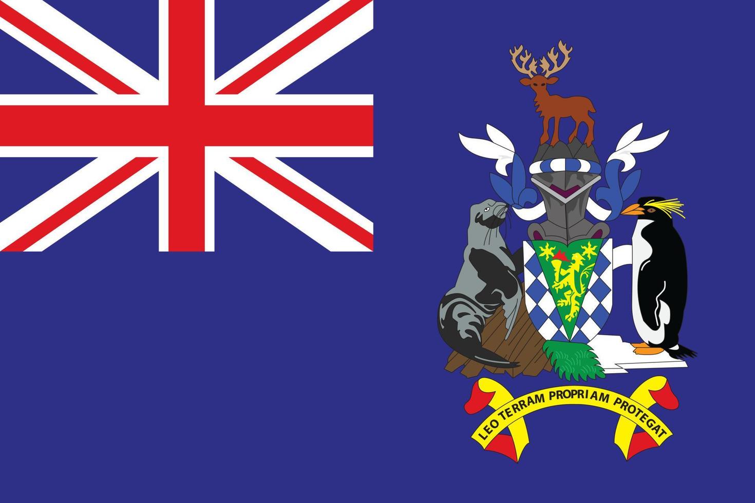 drapeau de la géorgie du sud et des îles sandwich du sud vecteur