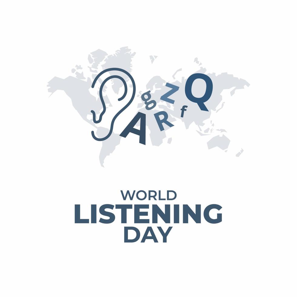 journée mondiale de l'écoute septembre célébration fond vecteur affiche illustration modèle