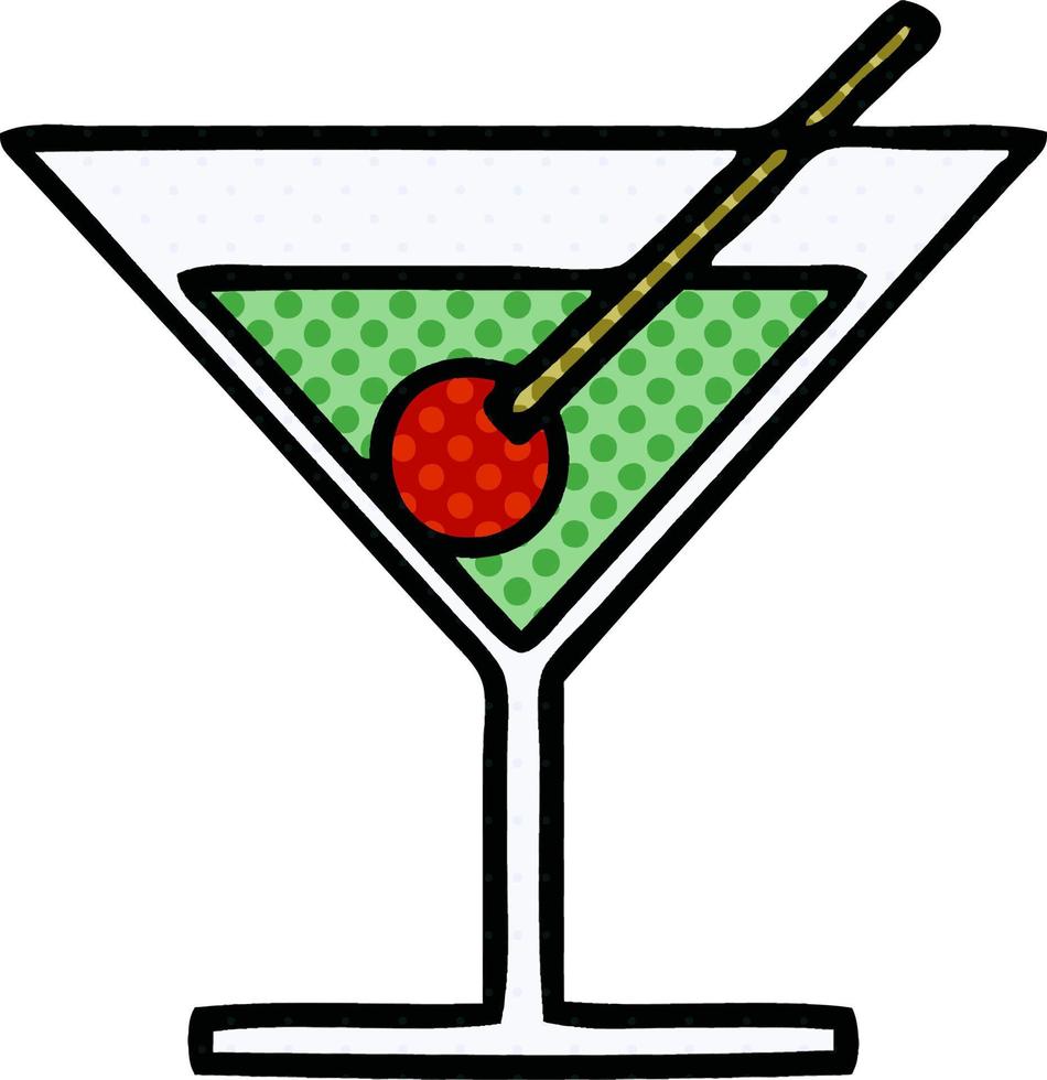 cocktail fantaisie de dessin animé de style bande dessinée vecteur