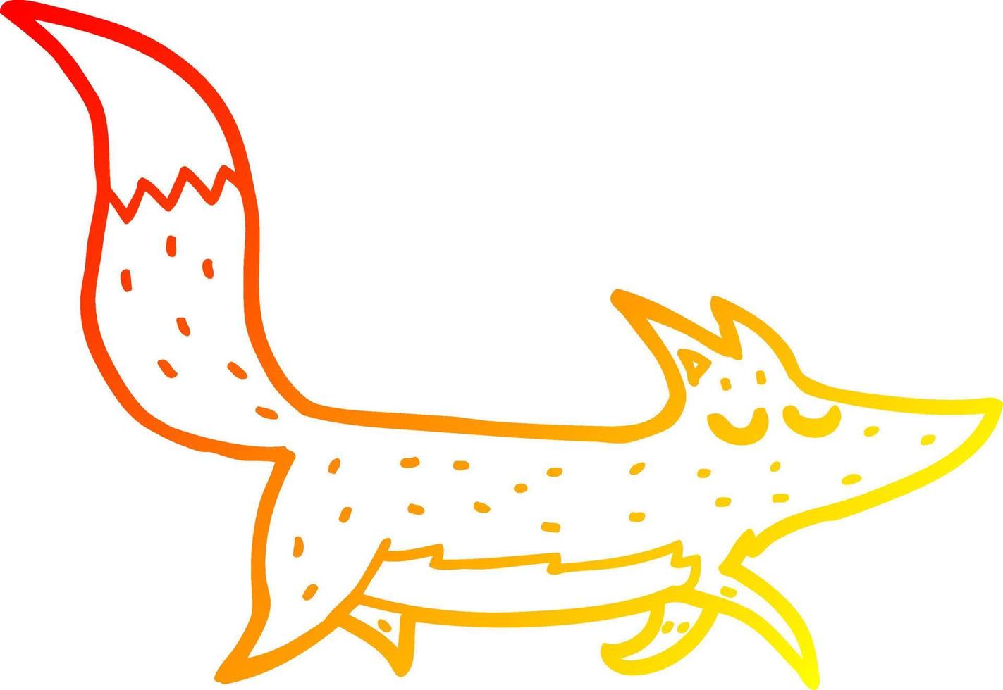 ligne de gradient chaud dessinant un loup de dessin animé vecteur